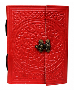 Venta al por mayor color rojo único con cierre de rosca y hebilla adjunto hecho a mano en relieve - Product Image 6