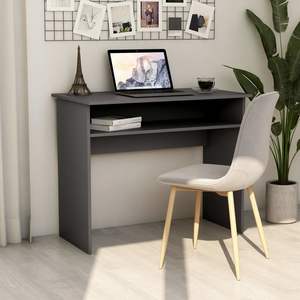 Escritorio de Computadora Moderno Rectangular Compacto de Madera Sintética Gris, Nuevo Diseño con Características Elegantes - Product Image 1