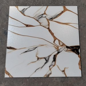 Carreaux de sol en céramique imprimés numériquement 600x600mm, surface brillante, couleur blanche, utilisation moderne pour villa - Product Image 5