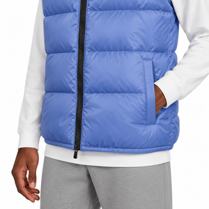 <b>Men's</b> Black and blue Stand Collar Puffer <b>Vest</b> Lightweight Down Zip Up Windproof Winter <b>Waistcoat</b> - Product Image 5