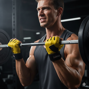 Rexfit Half <b>Finger</b> Mesh Gym Gloves Yellow Black Adjustable Hook Loop Wrist <b>Strap</b> Weight Lifting Unisex Fitness Gloves Outdoor - Product Image 4