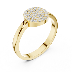 Anillo solitario de oro amarillo macizo de 14k para mujer con diamante de corte redondo clásico en forma de flor, ideal para regalo de compromiso, aniversario o boda. - Product Image 3