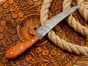 Custom Handmade Damascus Steel Chef Fillet <b>Knife</b> | 8" Ambidextrous Wood Handle Multi-Purpose Fishing <b>Kitchen</b> <b>Knife</b> Best Gift for - Product Image 5
