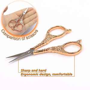 Wholesale Vintage Style Embroidery Scissors Stainless Steel Straight Blade Tip Sharp Nail Art Mini Tailor Scissors - Product Image 3