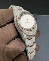 Montre automatique en diamant moissanite fabriquée en Inde, élégante et luxueuse, pour un style quotidien, disponible à bas prix D/VVS