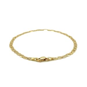 Cavigliera a maglie marinari in oro giallo 10k, catena da 3,2 mm e bracciali a maglie alla moda - Product Image 2