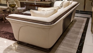 Juego de Sofás de Madera de Teca Sólida de Lujo Moderno, Contemporáneo, de 8 Plazas, con Acabado Brillante, Muebles Italianos para Sala de Estar, Mesa de Centro - Product Image 3