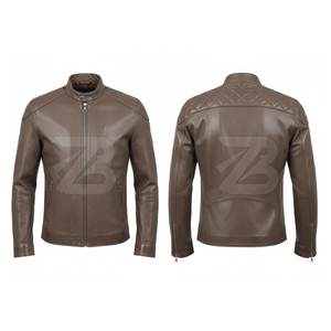 Classic 100% Genuine Brown Sheepskin Leather Bomber <b>Jacket</b> for Men Plus Size <b>Winter</b> Warm Shearling Fur with Stand Collar - Product Image 3