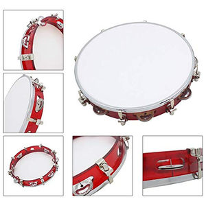 Pandereta Profesional de Doble Fila con Jingles para Instrumentos Musicales de Percusión, Uso Escolar y para Bandas, Pandereta de Madera al por Mayor - Product Image 3