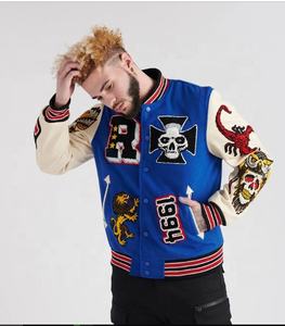 Football américain Baseball Basketball Golf Letterman Varsity Jackets Wool Genuine Leather Hooded XL Winter Work Style Jacket - Product Image 4