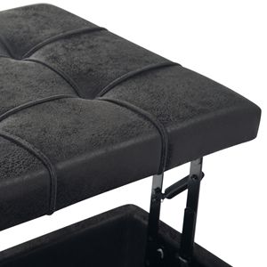 Harrison Distressed Black Coffee Table <b>Storage</b> Ottoman <b>Stools</b> & Ottomans Product Category - Product Image 5