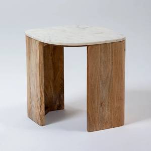 Mesa Auxiliar con Tapa de Mármol Vandana Orion Lyra, Mueble de Diseño Moderno y Lujoso - Product Image 1