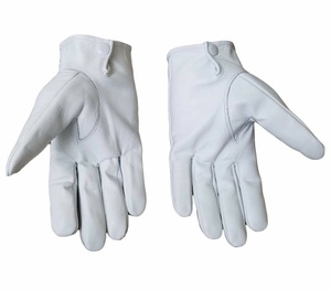 Meilleures ventes : Gants de ski en cuir blanc personnalisés avec logo brodé carré, fabrication pakistanaise, bonne qualité, pour les quatre saisons, idéaux pour les insignes maçonniques. - Product Image 3
