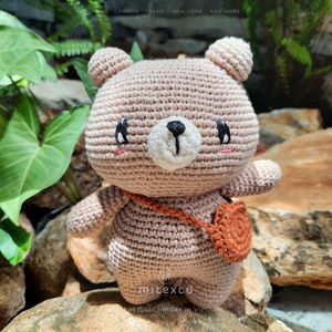 Ours En Peluche Gris, Doudou Au Crochet Fait Main, Neuf, Fabrication Française