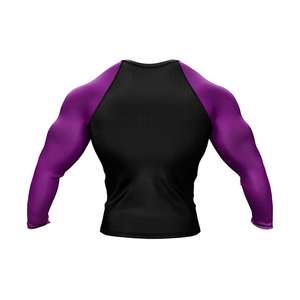 เสื้อคอมเพรสชั่นแขนยาวสีม่วงยี่ห้อทูโทนเซอร์ฟี่ สำหรับชกมวย MMA ออกกำลังกาย หรือเล่นแรชการ์ด ผลิตจากผ้าสแปนเด็กซ์/โพลีเอสเตอร์ เนื้อผ้าบางเบา - Product Image 3