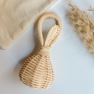 Jouets de dentition en rotin en forme de champignon pour nouveau-nés, hochets de dentition faits à la main pour bébés, hochets tissés pour nouveau-nés - Product Image 6