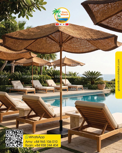 PRODUIT PHARE 2026 PARASOL EN FIBRE DE COCO AVEC CADRE EN BOIS FSC ET TOILE EN FIBRE DE COCO OFFERANT UNE OMBRAGE EXCEPTIONNELLE - Product Image 4