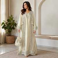 Salwar indien de luxe pour femme, en Georgette ivoire, longueur cheville, coupe classique, style pakistanais, avec broderie riche et perles, design ethnique