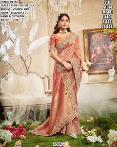 Sari Tradicional Blue Majesty para Fiestas de Invierno y Verano, Sin Arrugas y con Absorción de Humedad - Product Image 4