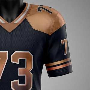 Maillot de football américain entièrement sublimé personnalisé – Promotion en gros, pas cher, avec possibilité d'ajouter des noms, pour adultes, respirant, manches courtes, chemises et hauts - Product Image 6