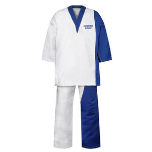 Tenue de Freestyle Haute Performance pour Adultes, Blanc et Bleu, Matière de Qualité Supérieure, avec Logo Personnalisé Imprimé, Combinaisons d'Arts Martiaux - Product Image 1