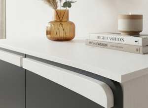 Essence Malaysia Modern 2-Door 4-Tier Knock-Down/DIY Shoe <b>Cabinet</b> SC229ZV White Dark <b>Grey</b> Chipboard MDF Living Room Entry - Product Image 3