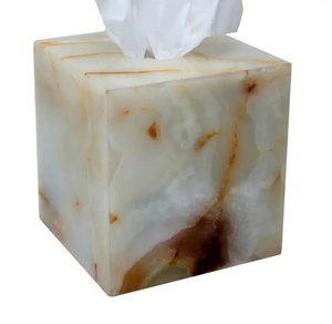 Modern Square <b>Marble</b> Tissue Box Eco-Friendly Bathroom & Kitchen Living Room Decor-JANNAT EXPORT MTB-86 - Product Image 3