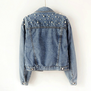 Vestes en jean personnalisées de haute qualité pour hommes, style streetwear, à manches longues et fermeture éclair, prix de gros. - Product Image 2