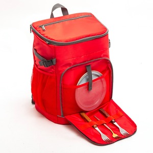 Red multifunctional insulated <b>backpack</b> <b>simple</b> refrigerated bag large capacity picnic bag meal delivery bag - Product Image 2