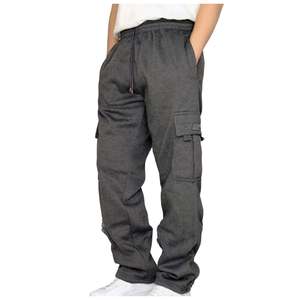 Pantalon de survêtement cargo décontracté pour homme grande taille en polyester et coton, avec cordon de serrage et poches respirantes – Vente en gros - Product Image 1