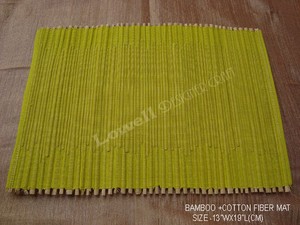 Bamboo Striped Cotton <b>Placemat</b> Set of 2 GREEN Stripes Farmhouse Style Table Mats Dining Room Decor - Product Image 2