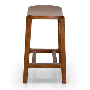 Taburete de Bar Moderno Jordi Hecho de Madera de Teca Sólida de Alta Calidad con Acabado en Nogal Oscuro para Uso en Interiores o Exteriores - Product Image 3