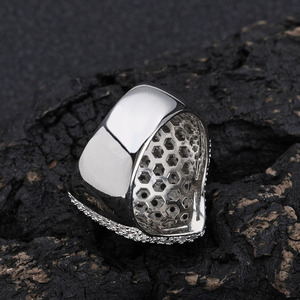 Mens 925 <b>Silver</b> Moissanite Iced Gothic <b>Cross</b> Signet <b>Ring</b> Pave Statement Luxury Jewellery <b>Ring</b> for Men - Product Image 5