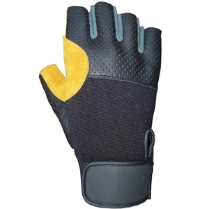 Fingerless Gym Gloves <b>Half</b> Finger Leather Breathable Non <b>Slip</b> Adjustable Wrist Strap Unisex All Seasons Outdoor Eco-Friendly - Product Image 3