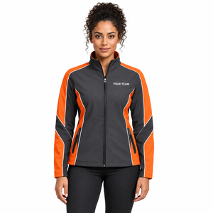 Custom <b>Embroidered</b> Softshell <b>Jacket</b> <b>Women</b> Full Zip Outdoor Long Sleeve Casual Sports Teamwear Logo Wholesale Supplier Activewear - Product Image 2