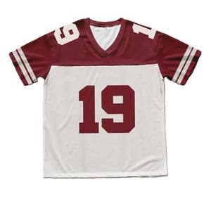 Jersey de Fútbol Americano Sublimado Personalizado, Cuello en V, Uniforme de Equipo, Ropa Deportiva Transpirable para Práctica, Fabricante OEM - Product Image 1