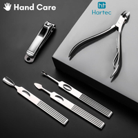Ensemble professionnel de manucure et pédicure en acier inoxydable, meilleur kit de soin des ongles pour hommes avec étui de voyage en cuir marron
