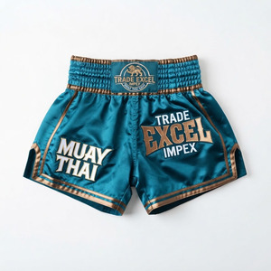 Pantalones Cortos de Muay Thai, MMA y Kickboxing Personalizados Trade Excel Impex, Ecológicos, Unisex, para Adultos, de Poliéster de Secado Rápido - Product Image 2