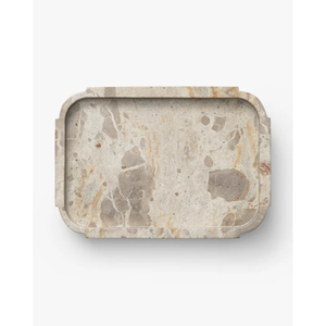 Vintage <b>White</b> Marble Serving Tray with Elegant Curve Edge & <b>Corner</b> Modern Decorative Platter for Wedding Kitchen Decor Supplies - Product Image 2
