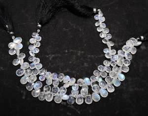 Cuentas facetadas de piedra lunar arcoíris blanca AAA de 7x10 mm, piedra lunar arcoíris blanca tipo briolette de 8 pulgadas, piedra lunar natural para joyería. - Product Image 5