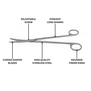 Tijeras Quirúrgicas Veterinarias Metzenbaum Curvas de Acero Inoxidable Reutilizables de 7 Pulgadas con Mango de Anillo, Autoclavables y Resistentes a la Oxidación - Product Image 5
