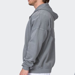 Sudadera con Capucha y Cierre para Hombre, Color Sólido, Felpa de Algodón, Estilo Casual para Otoño, Corte Regular, Diseño con Bolsillos - Product Image 5