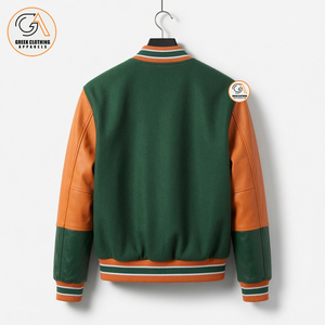 เสื้อแจ็คเก็ตฮู้ดแบบวาร์ซิตี้ FAMU Rattlers รุ่น OEM เนื้อผ้าซาตินเงาหนา แบบย้อนยุค ติดกระดุมแบบ Snap  สำหรับกีฬาเบสบอล  คอตั้ง  สำหรับผู้ชาย - Product Image 2