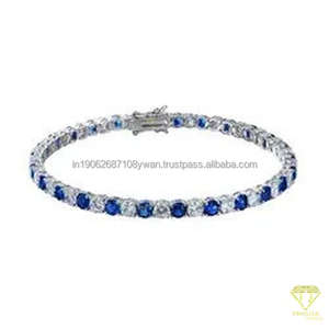 Hip Hop estilo 925 plata esterlina pulsera Unisex corte cuadrado laboratorio cultivado impermeable diamante helado tenis pulsera - Product Image 5