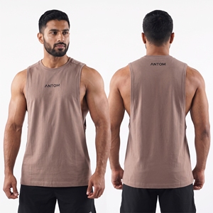Men's Black <b>White</b> Solid <b>Tank</b> <b>Top</b> Side Panel Custom Logo Breathable 100% Cotton Eco-Friendly Quick Dry Athletic Jersey - Product Image 4