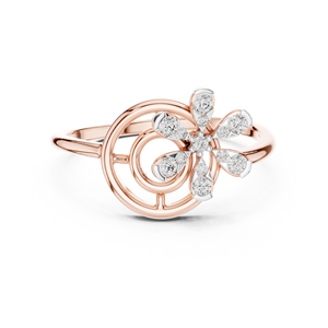 Ensemble de bagues en diamant de culture ETERNAL BLOSSOM SWIRAL en or rose 18 carats plaqué rhodium, certifié vintage, pour fiançailles, mariage et occasions spéciales - Product Image 1