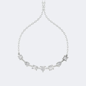 Collier en argent sterling 925 avec diamants de laboratoire multi-formes pour femme, luxe, 1,95 carat total, couleur EF, pureté VS VVS, pendentif, bijoux certifiés - Product Image 1