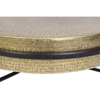 Table basse ronde en métal martelé faite à la main avec structure en fer et design bas – Meuble de salon moderne