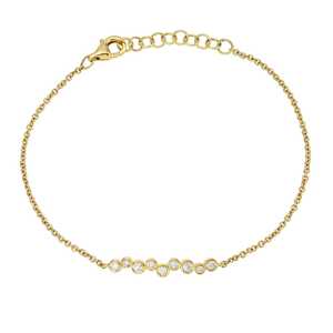 Custom10k 14k <b>Solid</b> Gold Minimalist Round Cut Lab Grown Diamond <b>Bracelets</b> Bezel Set Dainty Solitaire Layering Chain Fine Jewelry - Product Image 5