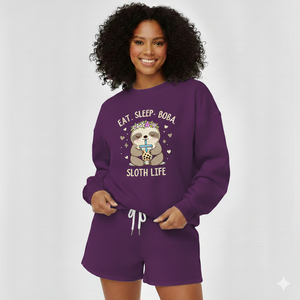 Conjunto de Sudadera y Pantalón Corto Oversize de Invierno para Mujer, OEM, Alta Calidad, 100% Algodón, Felpa Cálida, Estilo Casual de Dos Piezas - Product Image 1